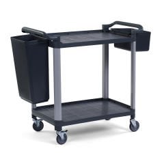 Plastik Servis Arabası 2 Katlı Açık Siyah