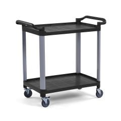 Plastik Servis Arabası 2 Katlı Açık Siyah
