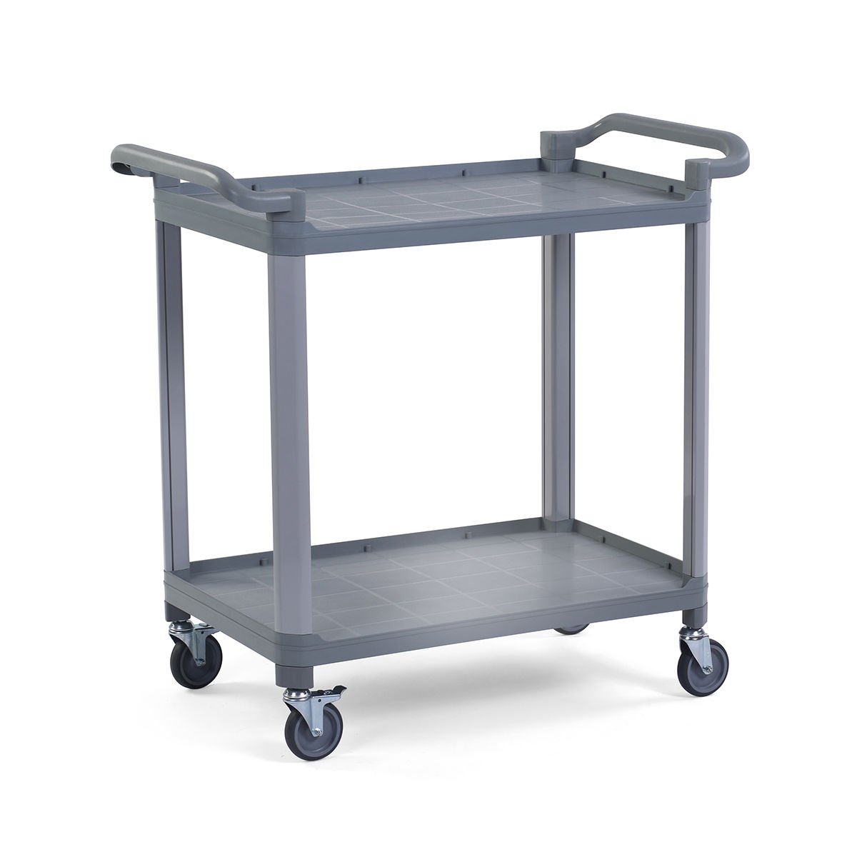 Plastik Servis Arabası 2 Katlı Açık Antrasit Gri