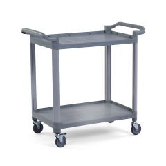 Plastik Servis Arabası 2 Katlı Açık Antrasit Gri