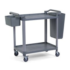 Plastik Servis Arabası 2 Katlı Açık Antrasit Gri