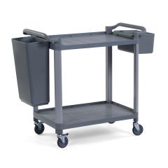 Plastik Servis Arabası 2 Katlı Açık Antrasit Gri